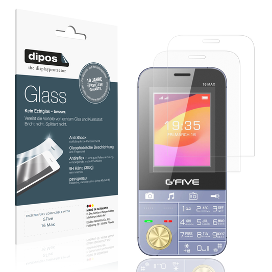Matte Displayschutzfolie von dipos passend für GFive 16 Max, 9H kratzfest und blasenfrei montiert