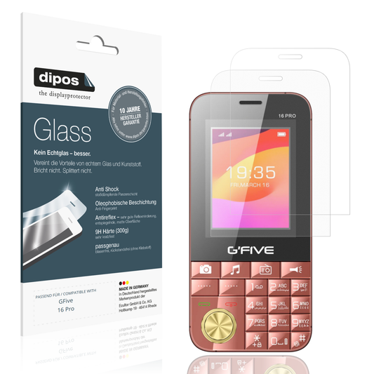 Matte Displayschutzfolie von dipos passend für GFive 16 Pro, 9H kratzfest und blasenfrei montiert