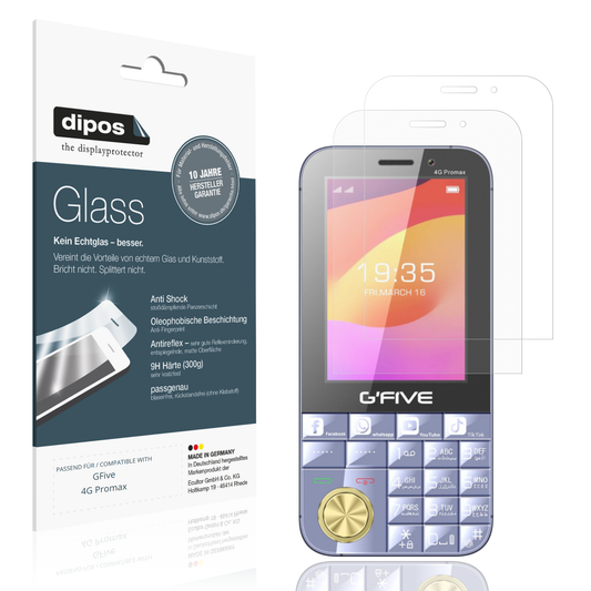Matte Displayschutzfolie von dipos passend für GFive 4G Promax, 9H kratzfest und blasenfrei montiert