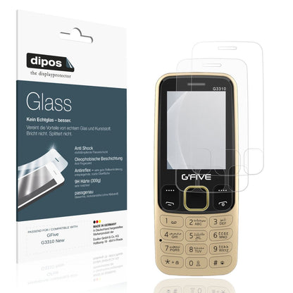 Matte Displayschutzfolie von dipos passend für GFive G3310 New, 9H kratzfest und blasenfrei montiert