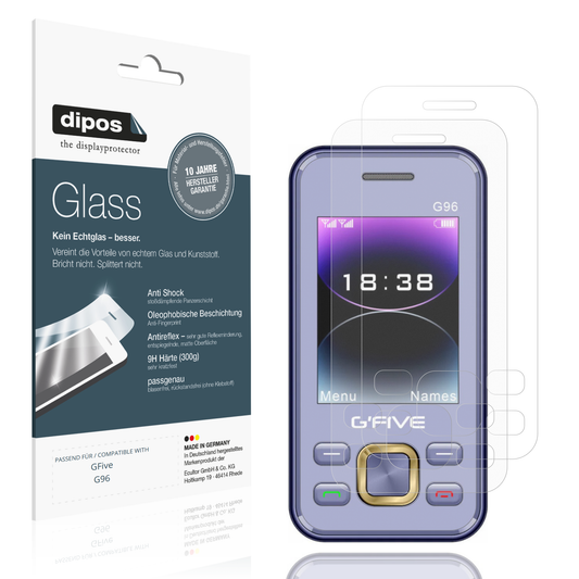 Matte Displayschutzfolie von dipos passend für GFive G96, 9H kratzfest und blasenfrei montiert