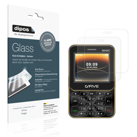 Matte Displayschutzfolie von dipos passend für GFive Magic, 9H kratzfest und blasenfrei montiert