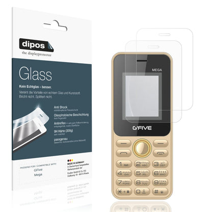 Matte Displayschutzfolie von dipos passend für GFive Mega, 9H kratzfest und blasenfrei montiert