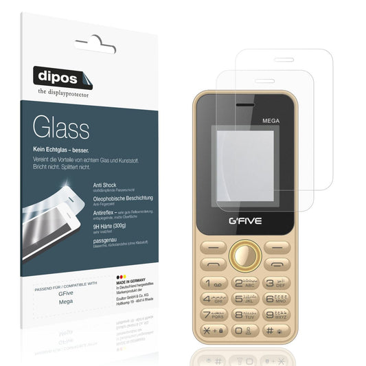 Matte Displayschutzfolie von dipos passend für GFive Mega, 9H kratzfest und blasenfrei montiert