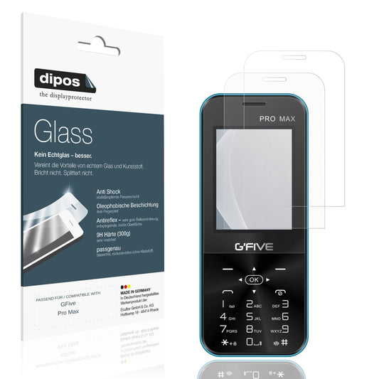 Matte Displayschutzfolie von dipos passend für GFive Pro Max, 9H kratzfest und blasenfrei montiert