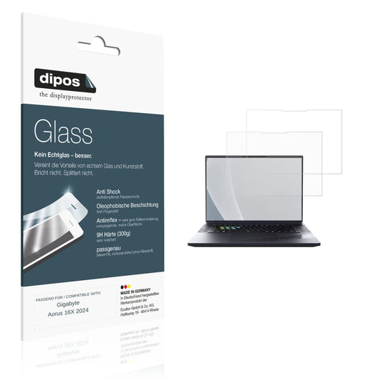 Matte Displayschutzfolie von dipos passend für Gigabyte Aorus 16X 2024, 9H kratzfest und blasenfrei montiert