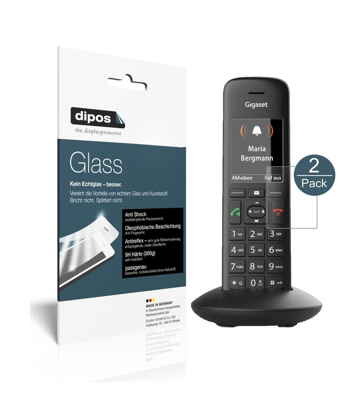 Matte Displayschutzfolie von dipos passend für Gigaset C570, 9H kratzfest und blasenfrei montiert