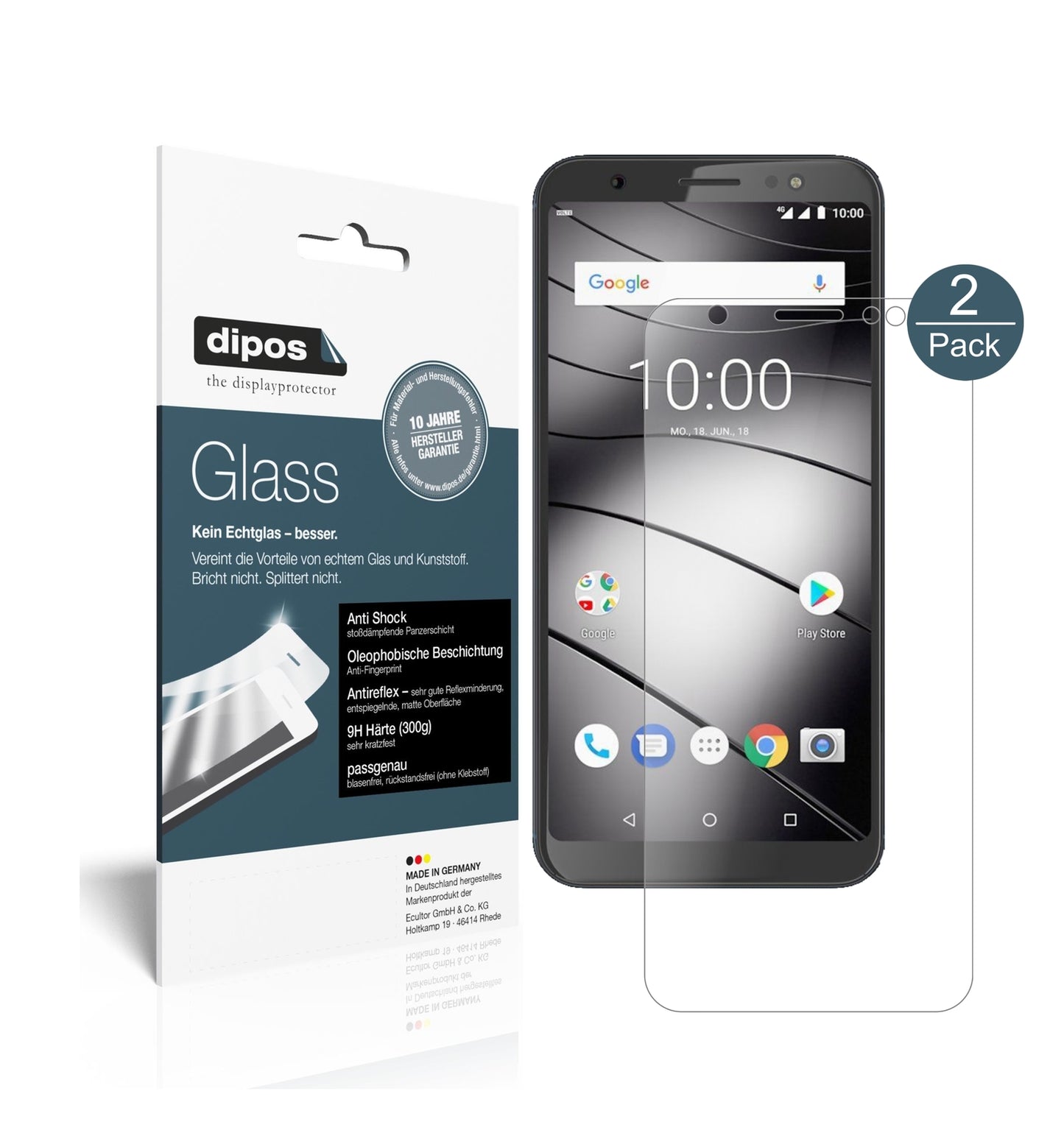 Matte Displayschutzfolie von dipos passend für Gigaset GS185, 9H kratzfest und blasenfrei montiert