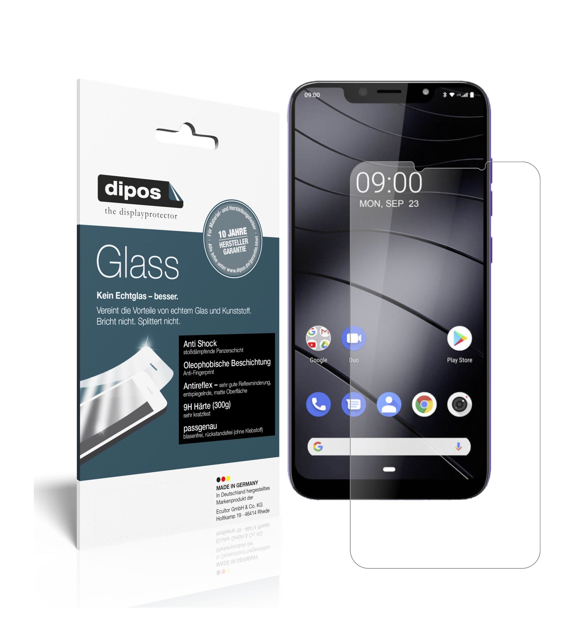Matte Displayschutzfolie von dipos passend für Gigaset GS195, 9H kratzfest und blasenfrei montiert