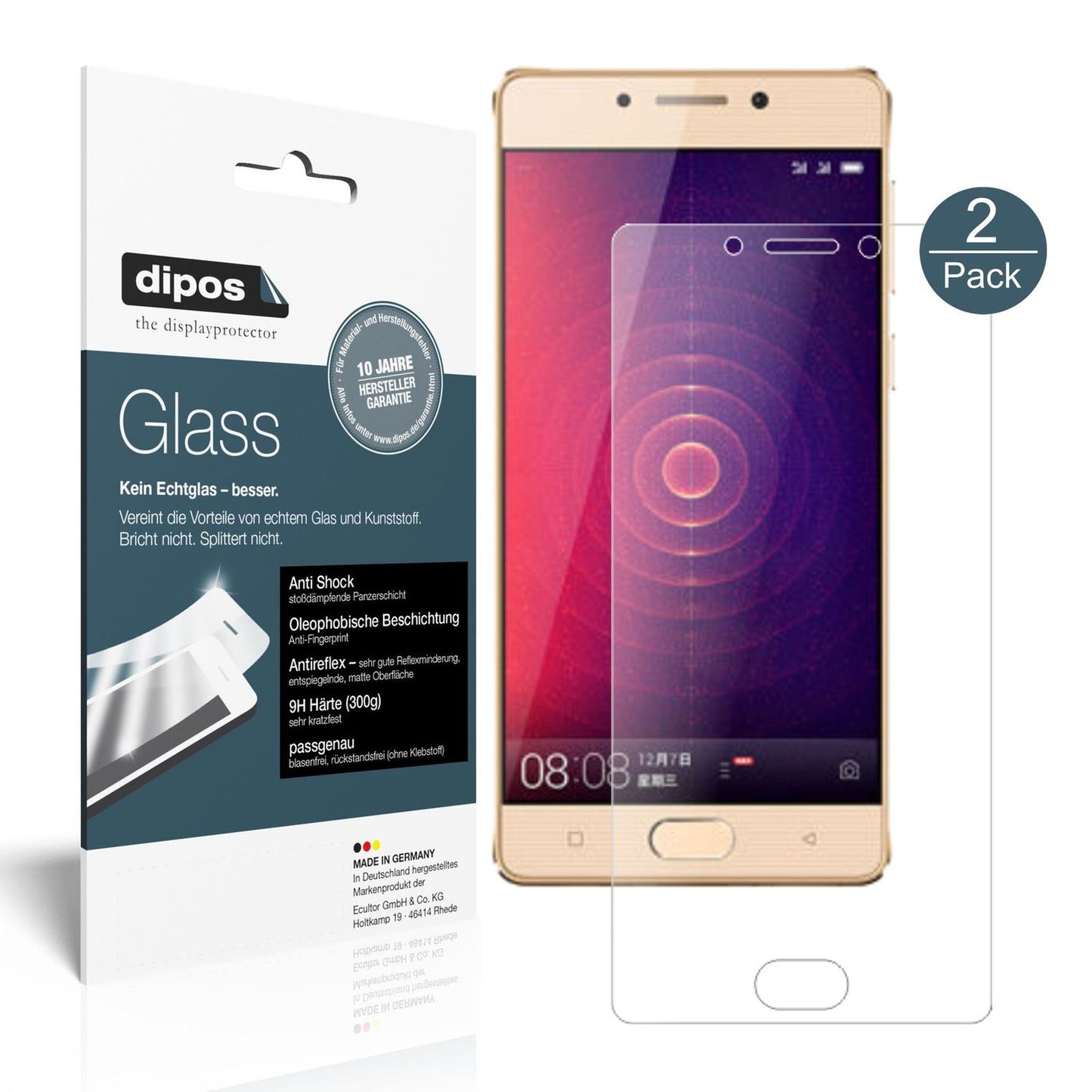 Matte Displayschutzfolie von dipos passend für Gionee Steel 2, 9H kratzfest und blasenfrei montiert
