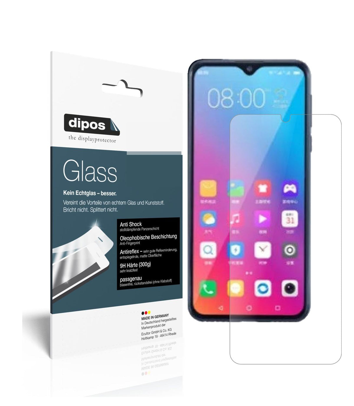 Matte Displayschutzfolie von dipos passend für Gionee Steel 5, 9H kratzfest und blasenfrei montiert