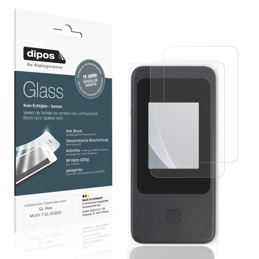 Matte Displayschutzfolie von dipos passend für GL.iNet MUDI 7 GL-E5800, 9H kratzfest und blasenfrei montiert