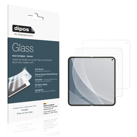 Matte Displayschutzfolie von dipos passend für Google Pixel 11 Pro Fold Aussenseite, 9H kratzfest und blasenfrei montiert