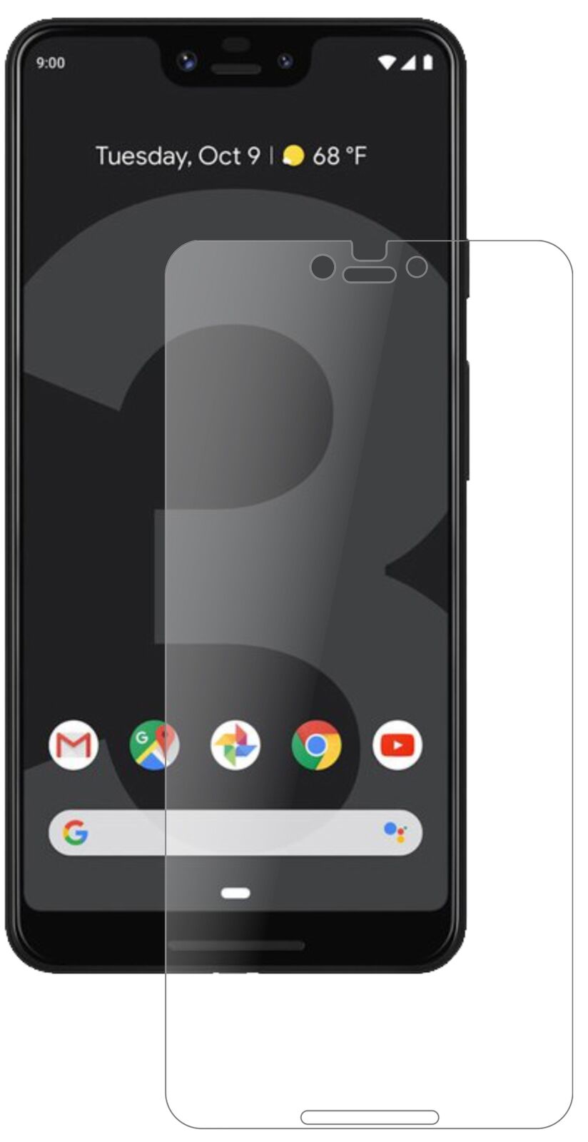 Matte Displayschutzfolie von dipos passend für Google Pixel 3 XL, 9H kratzfest und blasenfrei montiert
