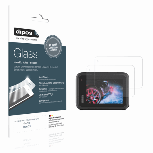 Matte Displayschutzfolie von dipos passend für GoPro HERO9, 9H kratzfest und blasenfrei montiert