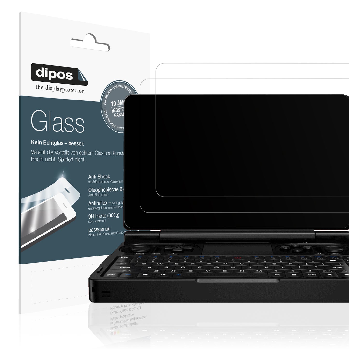 Matte Displayschutzfolie von dipos passend für GPD Win Mini 2025, 9H kratzfest und blasenfrei montiert