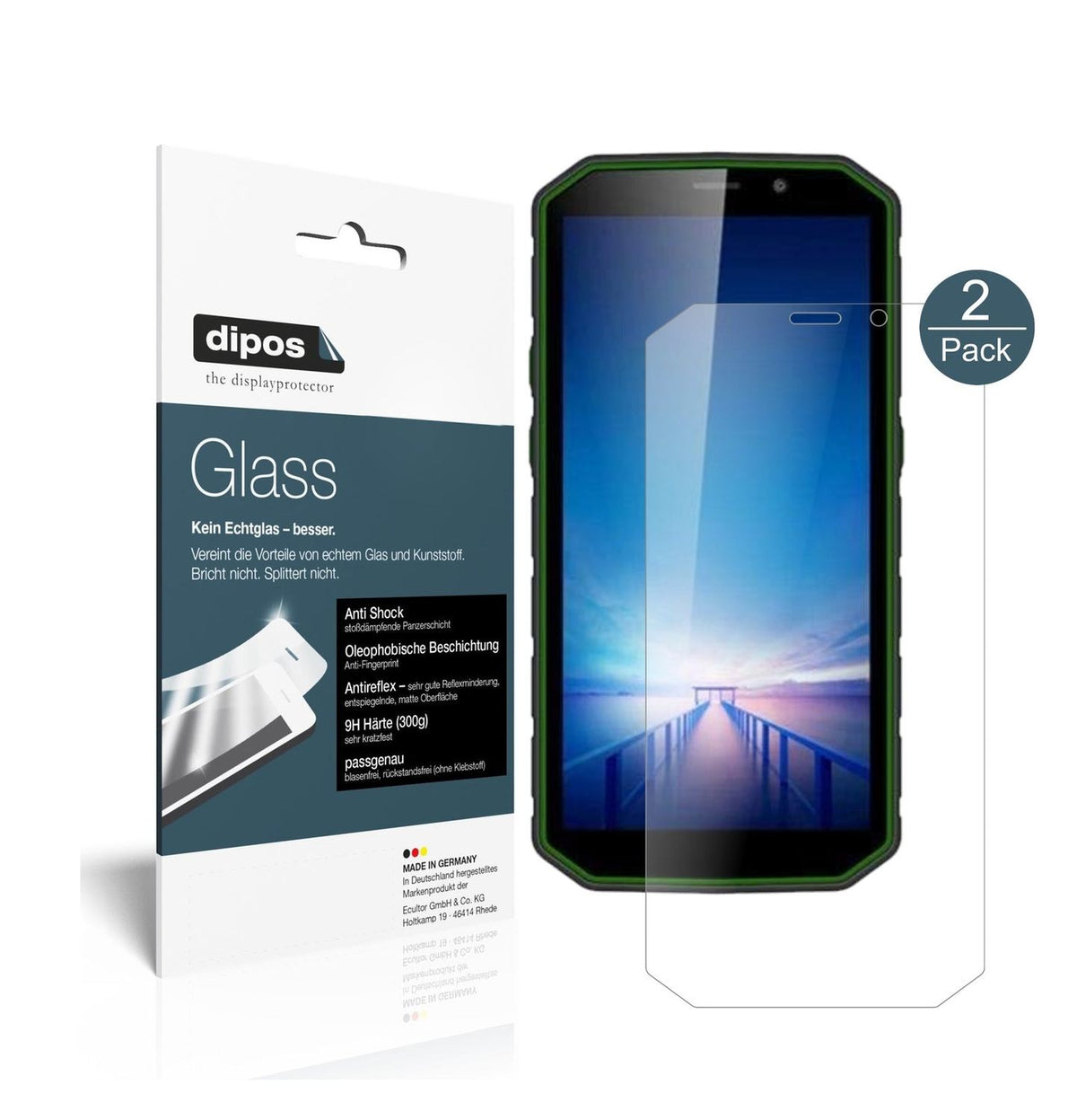 Matte Displayschutzfolie von dipos passend für Guophone XP9800, 9H kratzfest und blasenfrei montiert
