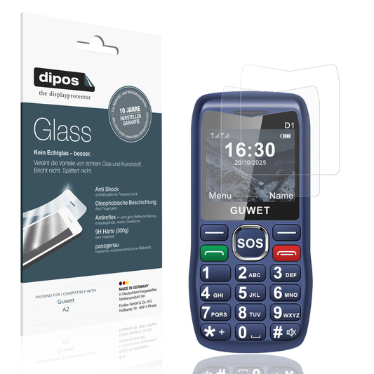 Matte Displayschutzfolie von dipos passend für Guwet A2, 9H kratzfest und blasenfrei montiert