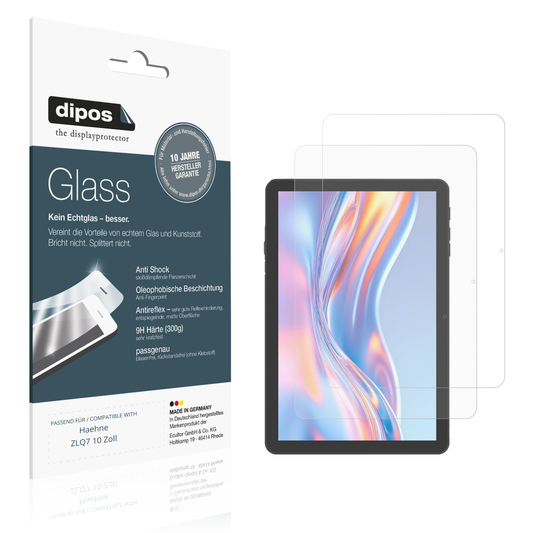 Matte Displayschutzfolie von dipos passend für Haehne ZLQ7 10 Zoll, 9H kratzfest und blasenfrei montiert