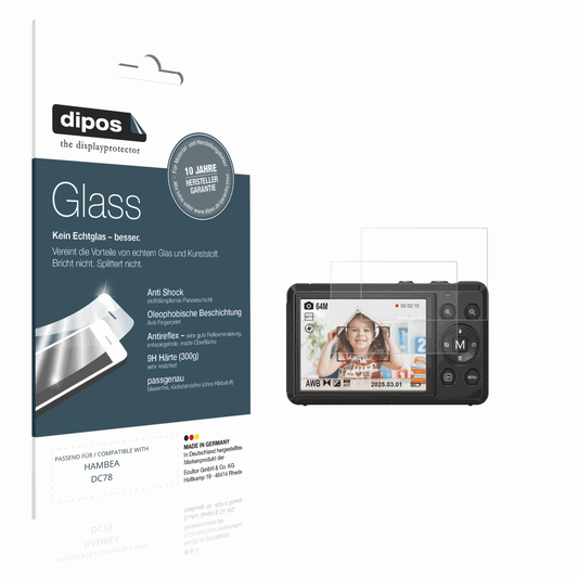 Matte Displayschutzfolie von dipos passend für HAMBEA DC78, 9H kratzfest und blasenfrei montiert