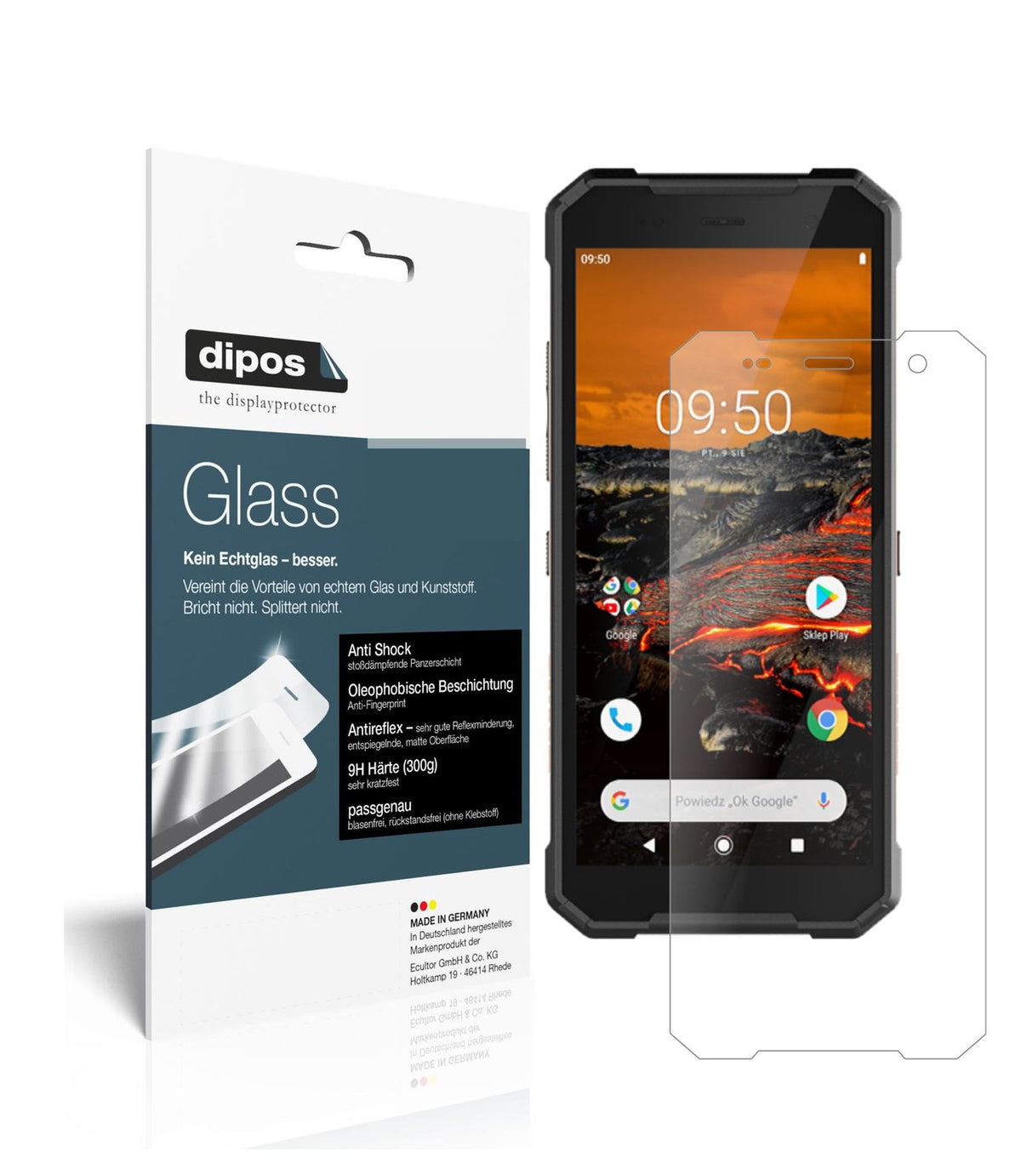 Matte Displayschutzfolie von dipos passend für Hammer Explorer, 9H kratzfest und blasenfrei montiert