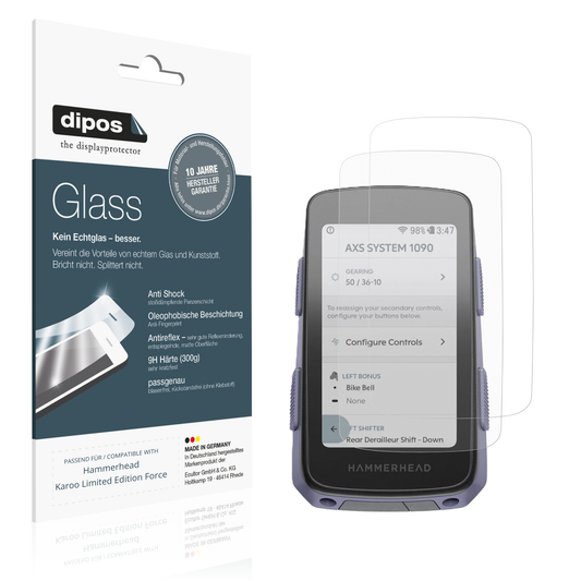 Matte Displayschutzfolie von dipos passend für Hammerhead Karoo Limited Edition Force, 9H kratzfest und blasenfrei montiert