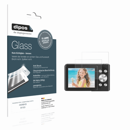 Matte Displayschutzfolie von dipos passend für HERBYD B15D, 9H kratzfest und blasenfrei montiert