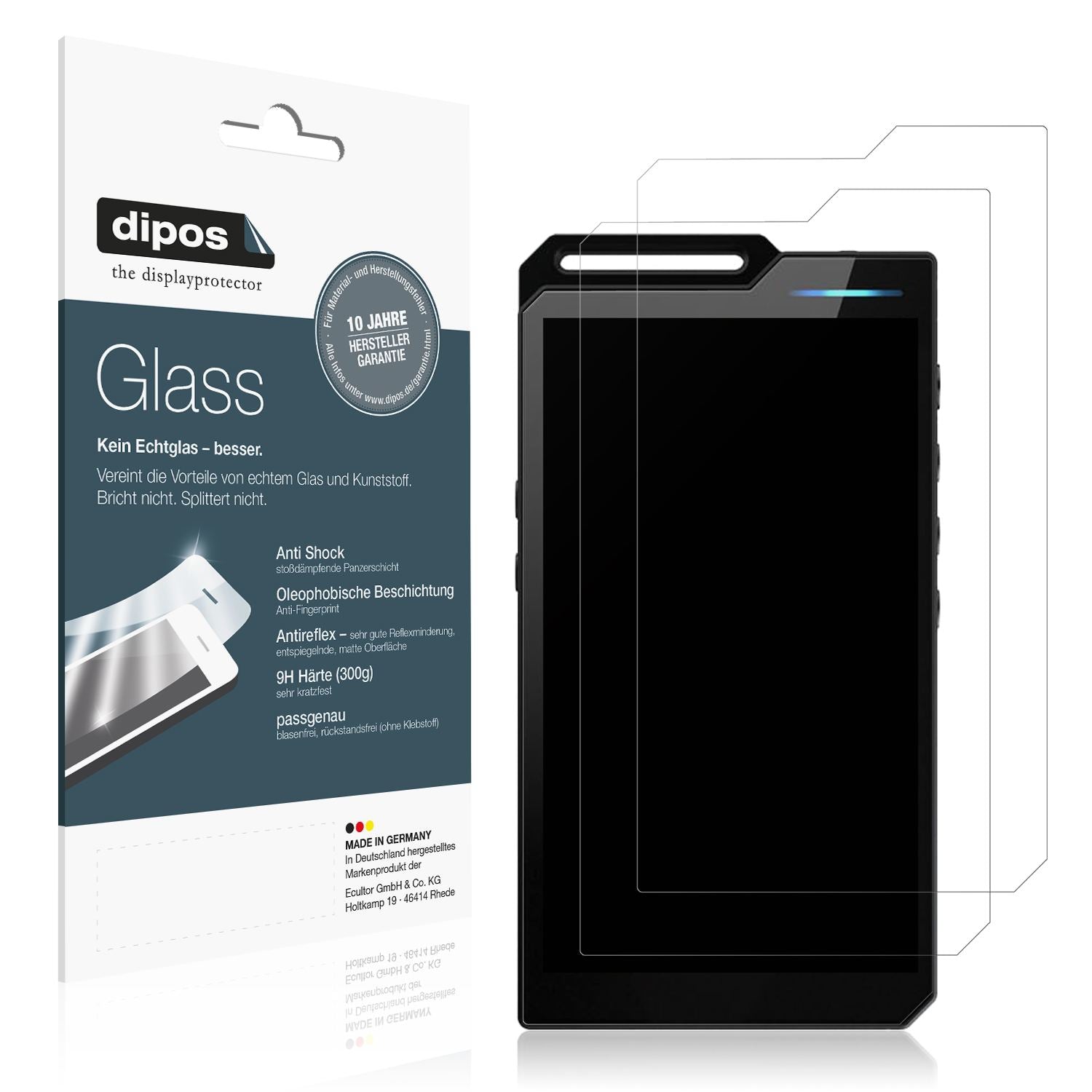Matte Displayschutzfolie von dipos passend für HiBy R4, 9H kratzfest und blasenfrei montiert