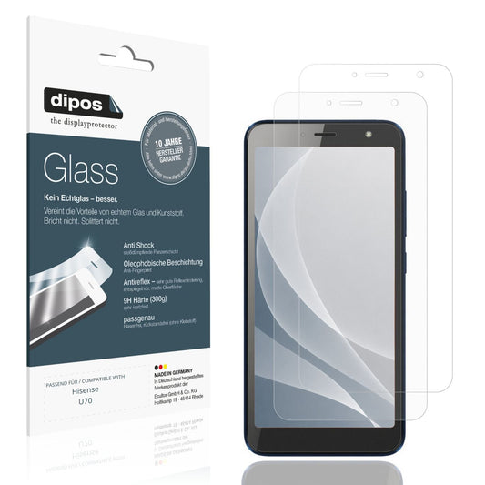Matte Displayschutzfolie von dipos passend für Hisense U70, 9H kratzfest und blasenfrei montiert