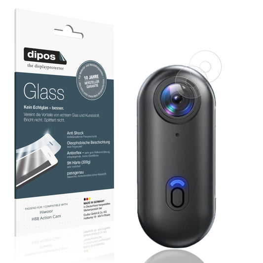 Matte Displayschutzfolie von dipos passend für Hiwoor H88 Action Cam, 9H kratzfest und blasenfrei montiert