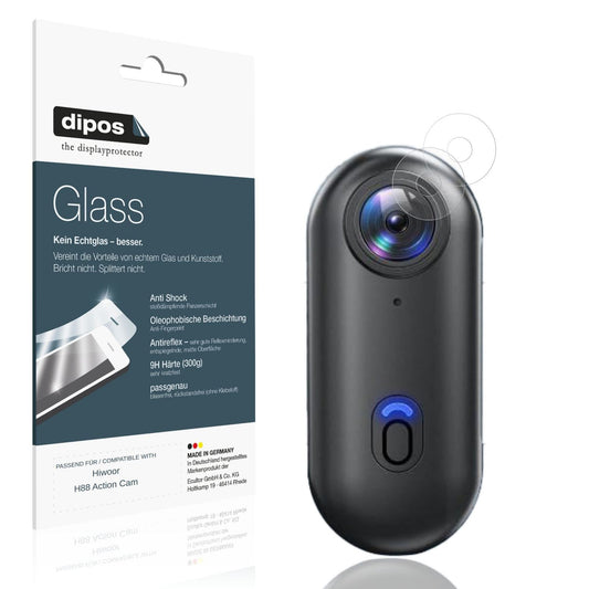 Matte Displayschutzfolie von dipos passend für Hiwoor H88 Action Cam, 9H kratzfest und blasenfrei montiert