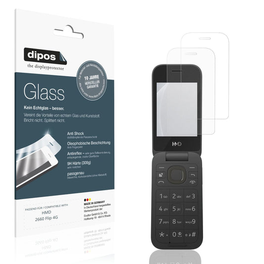 Matte Displayschutzfolie von dipos passend für HMD 2660 Flip 4G, 9H kratzfest und blasenfrei montiert