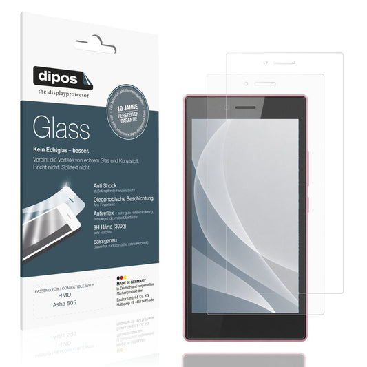 Matte Displayschutzfolie von dipos passend für HMD Asha 505, 9H kratzfest und blasenfrei montiert
