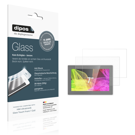 Matte Displayschutzfolie von dipos passend für HMI Ultratronik Glass Touch Front 7 Zoll, 9H kratzfest und blasenfrei montiert