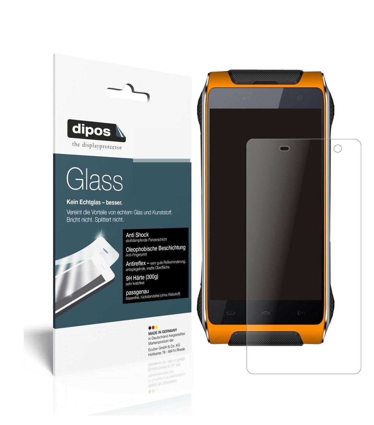 Matte Displayschutzfolie von dipos passend für Homtom HT20 Pro, 9H kratzfest und blasenfrei montiert