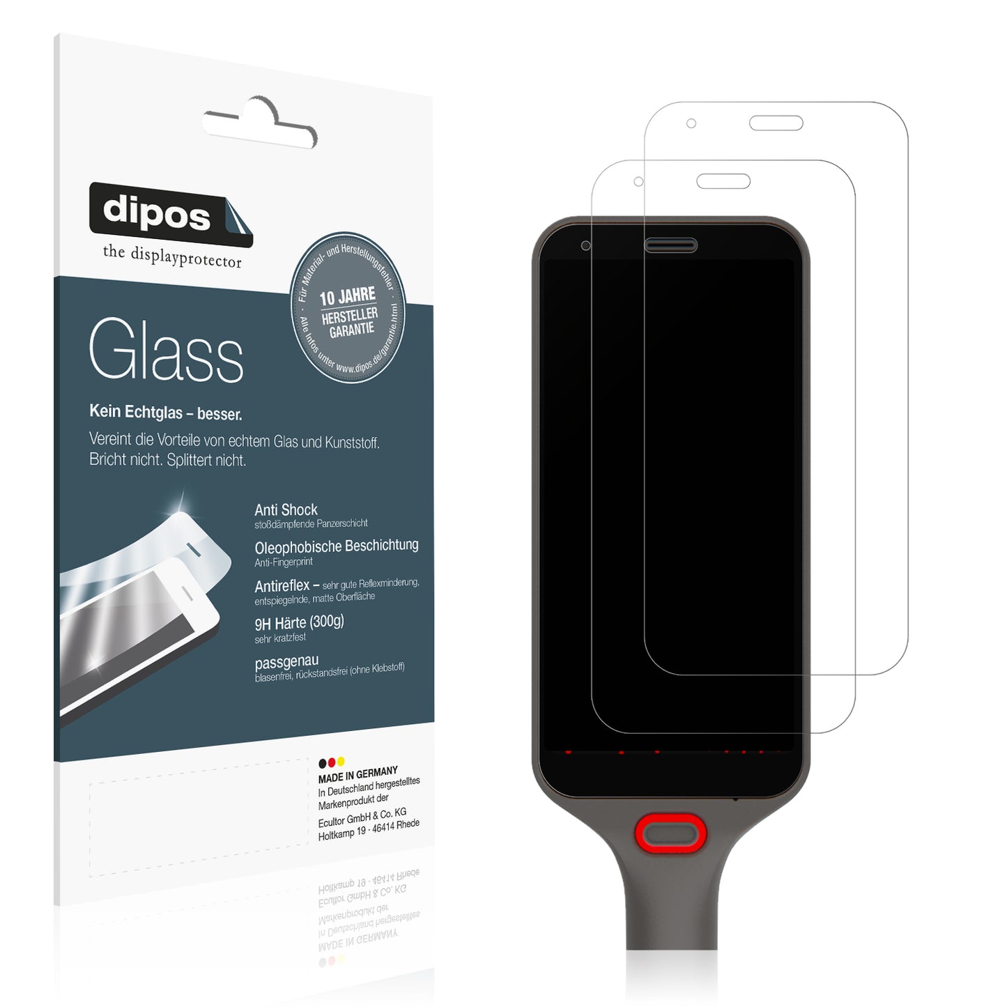 Matte Displayschutzfolie von dipos passend für Honeywell CS32, 9H kratzfest und blasenfrei montiert
