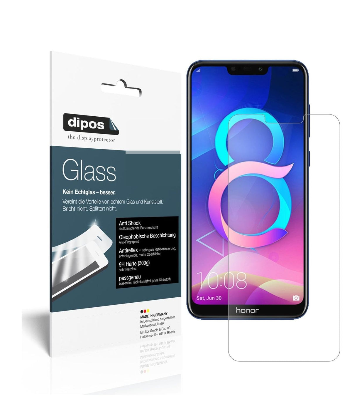 Matte Displayschutzfolie von dipos passend für Honor 8C, 9H kratzfest und blasenfrei montiert