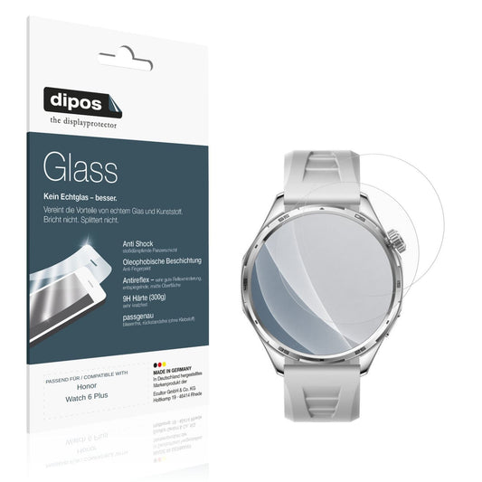 Matte Displayschutzfolie von dipos passend für Honor Watch 6 Plus, 9H kratzfest und blasenfrei montiert
