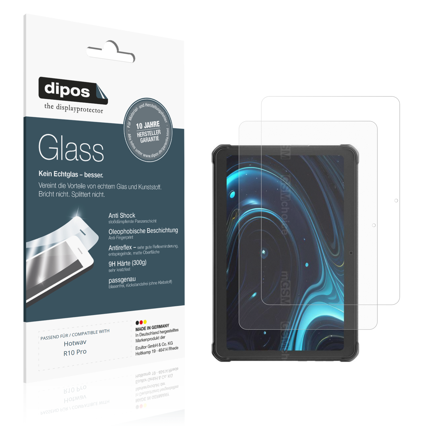 Matte Displayschutzfolie von dipos passend für Hotwav R10 Pro, 9H kratzfest und blasenfrei montiert