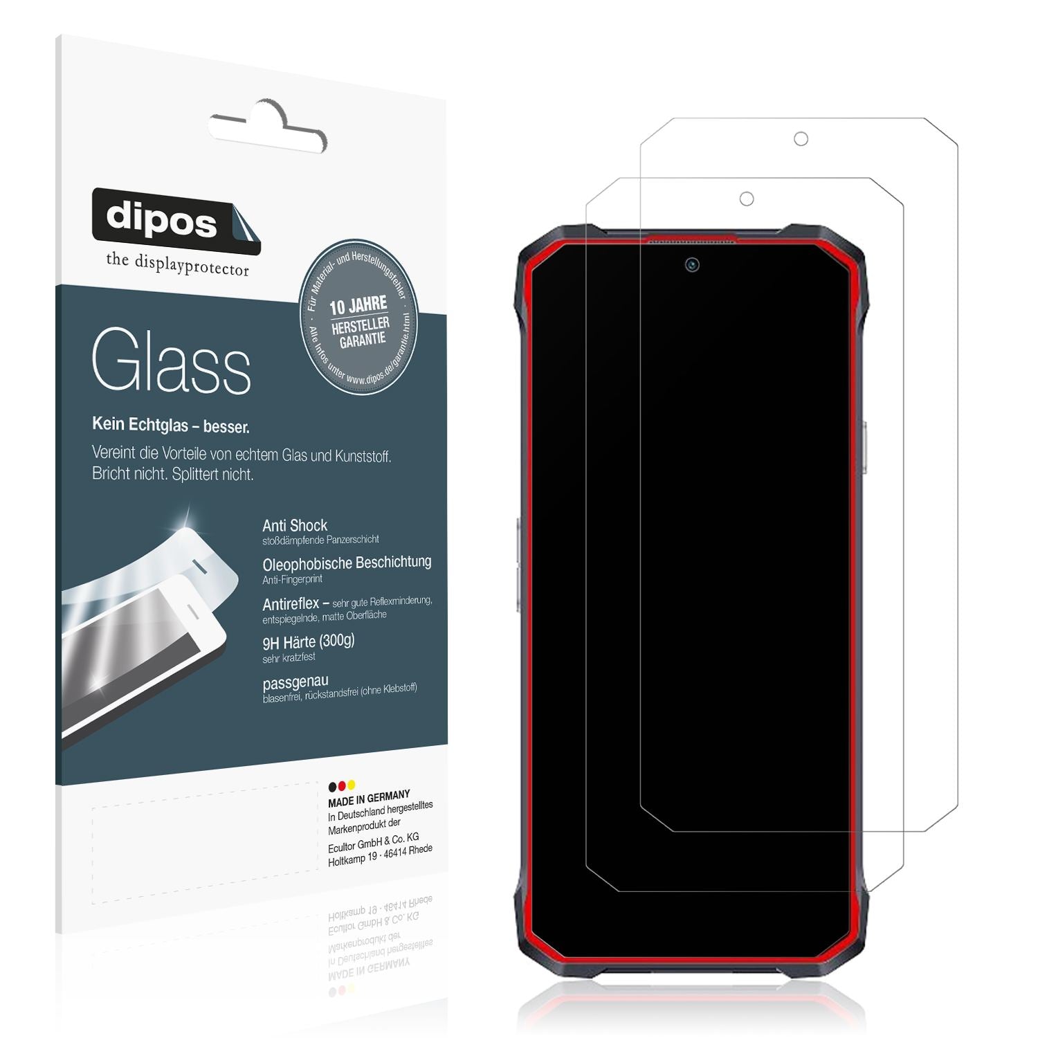 Matte Displayschutzfolie von dipos passend für Hotwav T7, 9H kratzfest und blasenfrei montiert