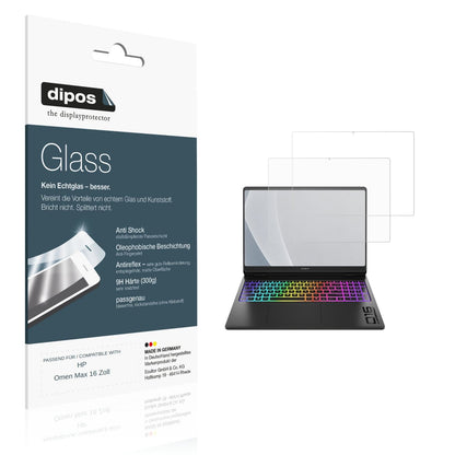 Matte Displayschutzfolie von dipos passend für HP Omen Max 16 Zoll, 9H kratzfest und blasenfrei montiert