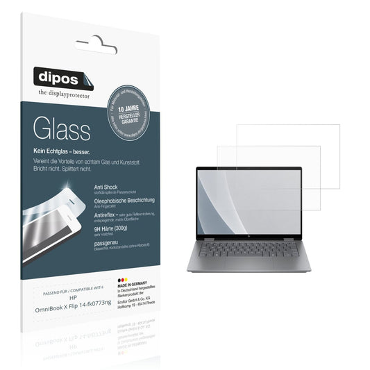 Matte Displayschutzfolie von dipos passend für HP OmniBook X Flip 14-fk0773ng, 9H kratzfest und blasenfrei montiert