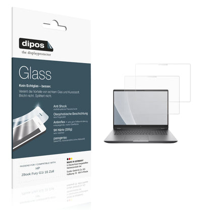 Matte Displayschutzfolie von dipos passend für HP ZBook Fury G1i 16 Zoll, 9H kratzfest und blasenfrei montiert