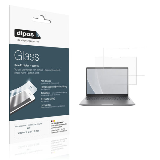 Matte Displayschutzfolie von dipos passend für HP Zbook X G1i 16 Zoll, 9H kratzfest und blasenfrei montiert