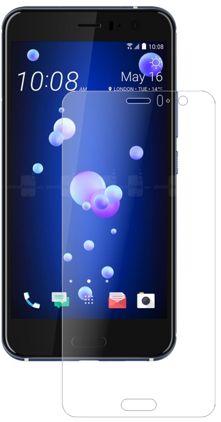 Matte Displayschutzfolie von dipos passend für HTC U11, 9H kratzfest und blasenfrei montiert