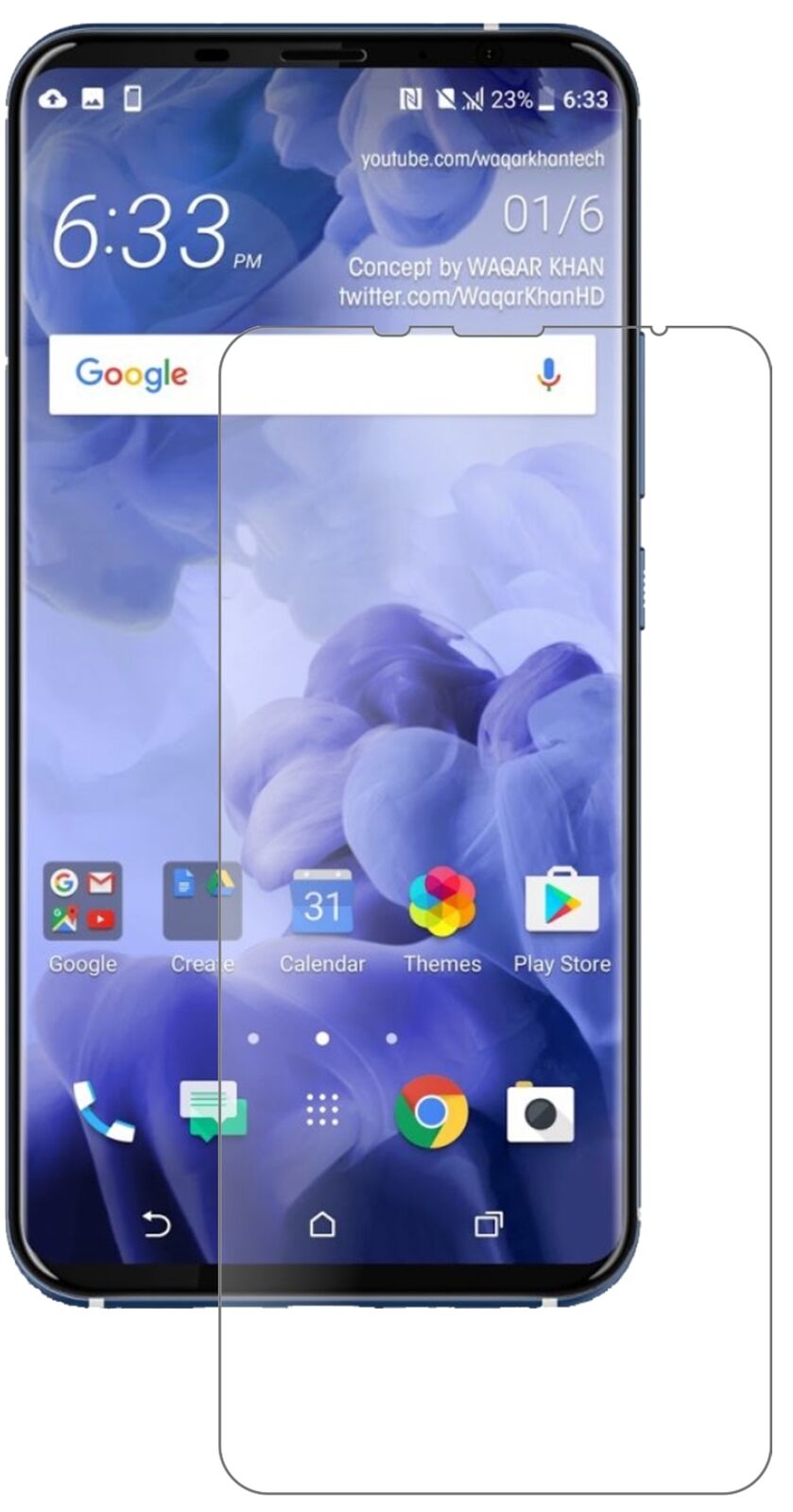 Matte Displayschutzfolie von dipos passend für HTC U11 Plus, 9H kratzfest und blasenfrei montiert