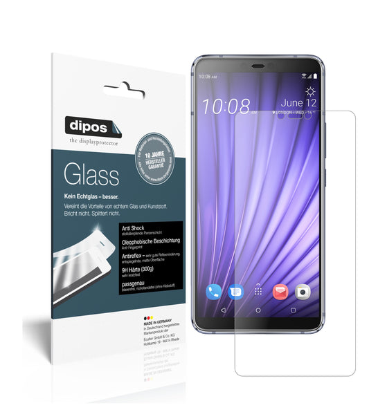 Matte Displayschutzfolie von dipos passend für HTC U19e, 9H kratzfest und blasenfrei montiert