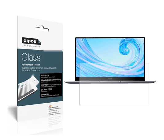 Matte Displayschutzfolie von dipos passend für Huawei MateBook D15, 9H kratzfest und blasenfrei montiert
