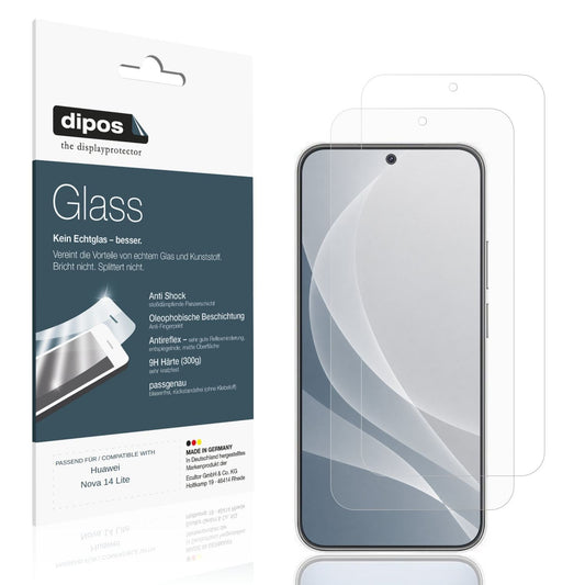 Matte Displayschutzfolie von dipos passend für Huawei Nova 14 Lite, 9H kratzfest und blasenfrei montiert