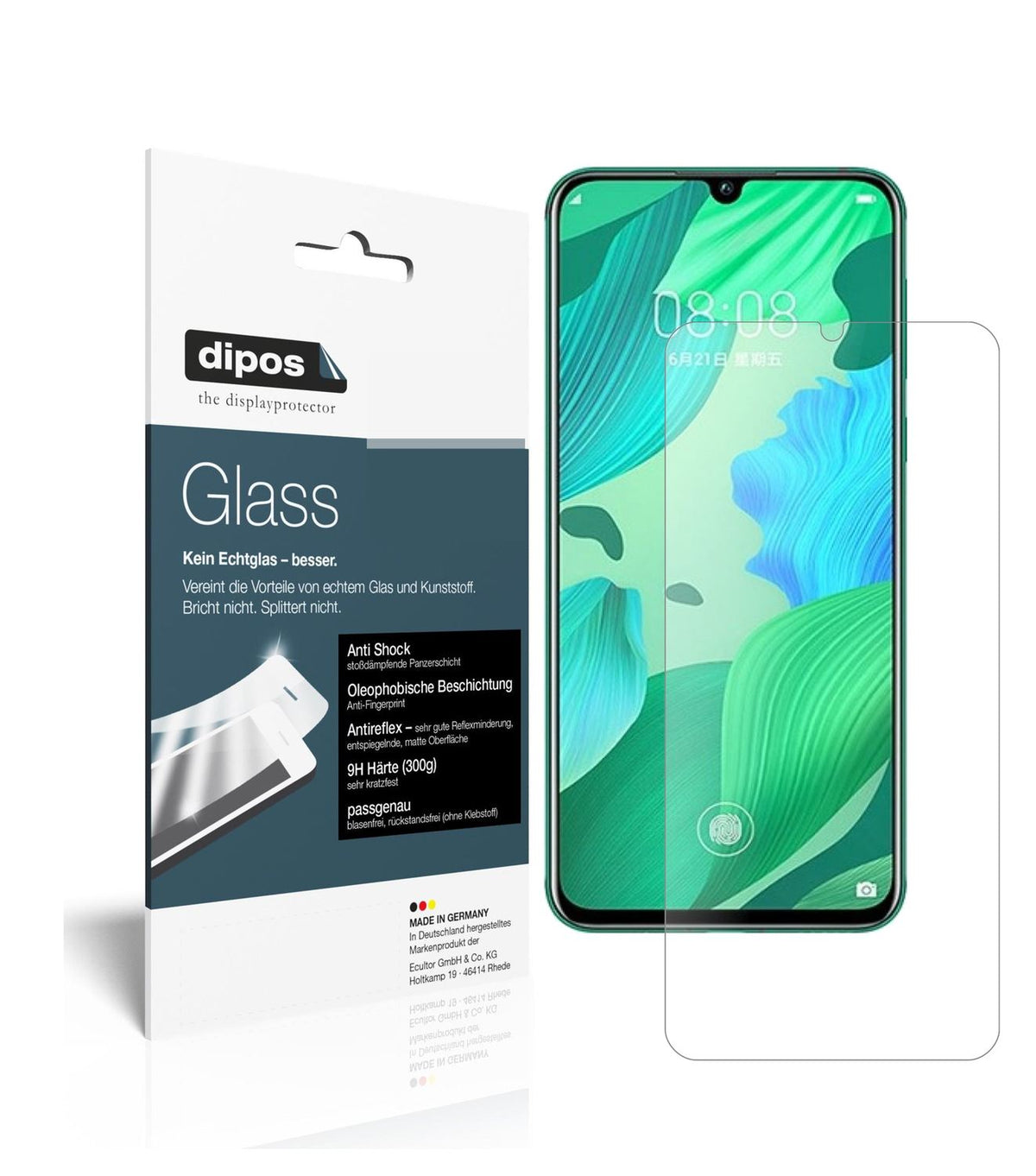 Matte Displayschutzfolie von dipos passend für Huawei nova 5 Pro, 9H kratzfest und blasenfrei montiert